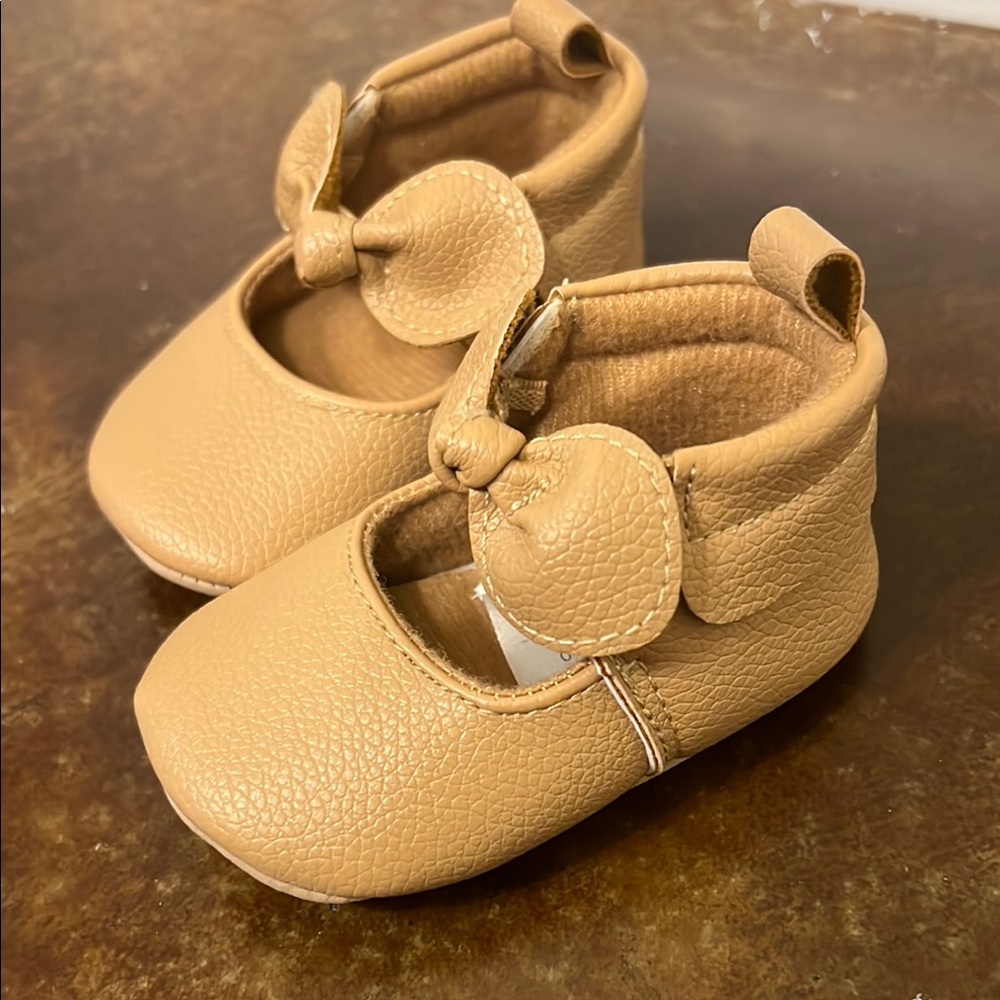Tan Kids Moccasins